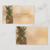 Glam Golden Pineapple Elegant Référer une carte d' (Devant / Derrière)