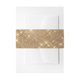 Glam Golden Sparkly Glittery Franse Tulle bruiloft Uitnodigingen Wikkel