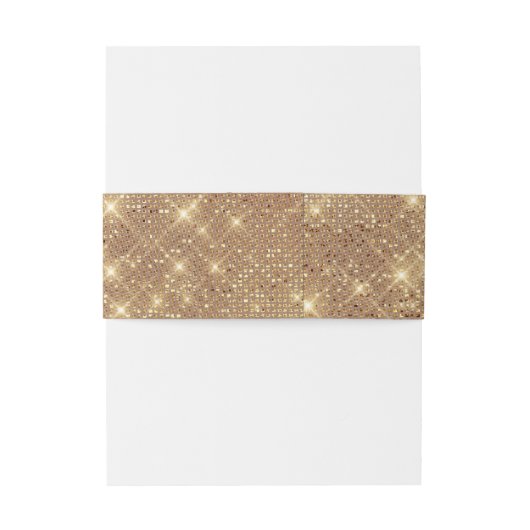 Glam Golden Sparkly Glittery Franse Tulle bruiloft Uitnodigingen Wikkel (Achterkant Voorbeeld)