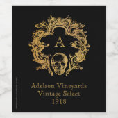 Glam gothique | Étiquette de vin | Noir (Étiquettes simples)