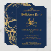 Glam gothique | Invitations | Bleu Foncé (Devant / Derrière)