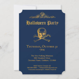 Glam gothique   Invitations   Bleu Foncé