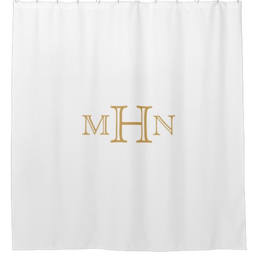 Glam gothique | Rideau de douche | Monogramme | Bl (Devant)