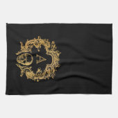 Glam gothique | Serviette de cuisine | Noir (Horizontal)