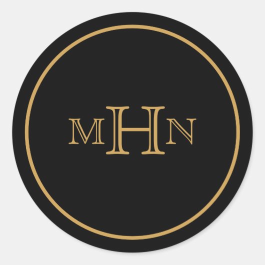Glam gothique | Stickers | Monogramme | Noir (Devant)