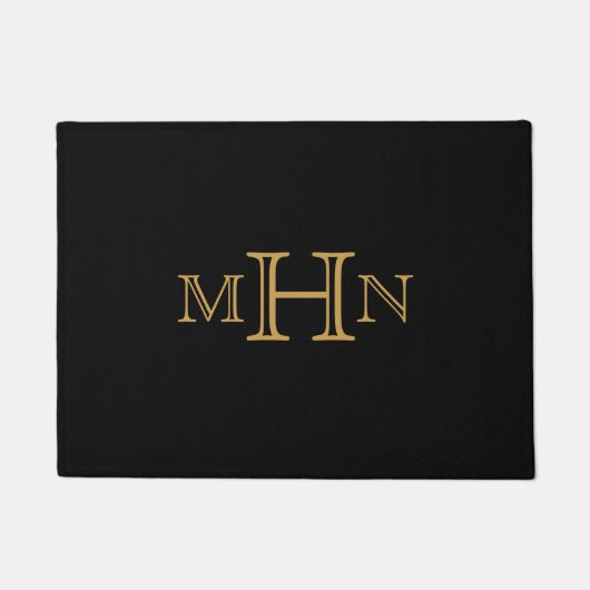 Glam gothique | Tapis | Monogramme | Noir (Devant)