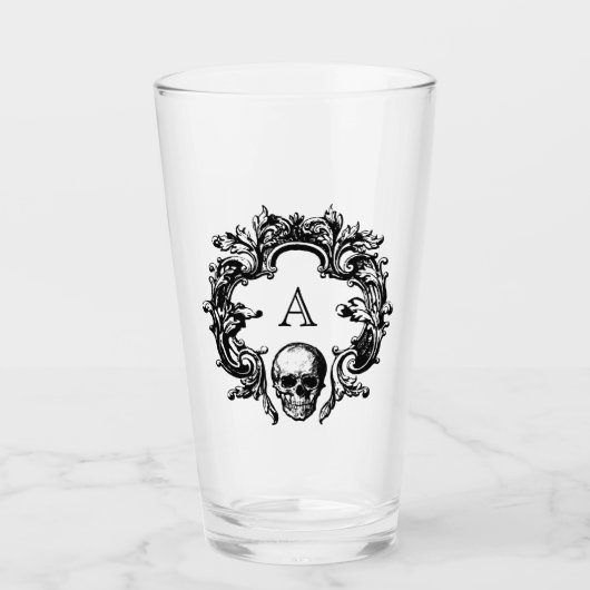 Glam gothique | Verre | Monogramme noir (Devant)