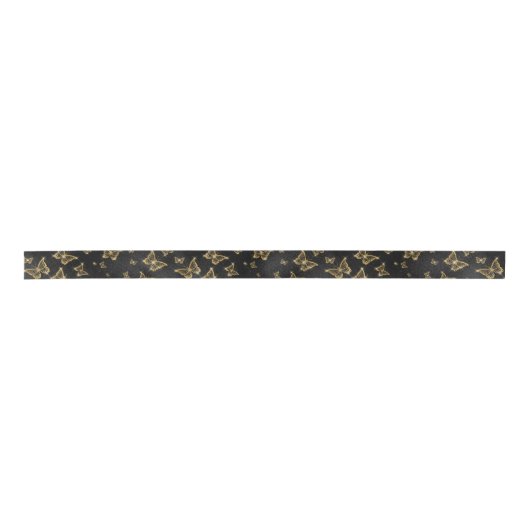 Glam goud- en zwarte vlinders lint (Voorkant)