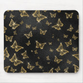 Glam goud- en zwarte vlinders muismat (Voorkant)