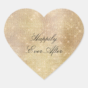 Glam Goud Glans Hart Sticker