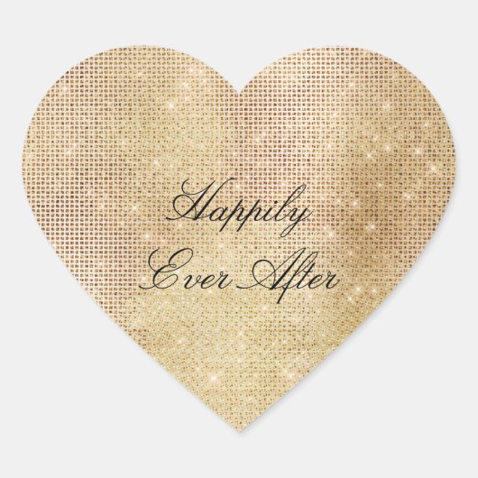 Glam Goud Glans Hart Sticker (Voorkant)