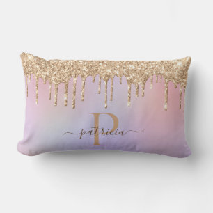 Glam Goud Glitter Drips Elegant Monogram Lenden K Kussen