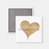 Glam Goud Glitter Hart    Magneet (Voorkant / Achterkant)