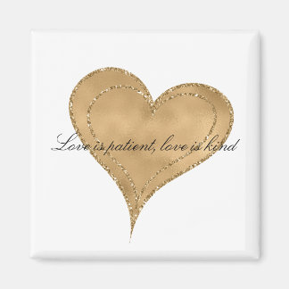 Glam Goud Glitter Hart Magneet