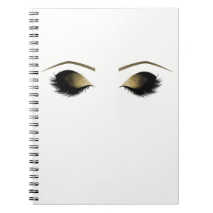 Glam Goud Glitter Make-up Wimpers Schoonheidssalon Notitieboek
