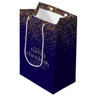 Glam Goud Glitter Prettig Kerstmis Persoonlijk Medium Cadeauzakje