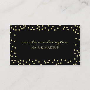 Glam Goud Glitter Stippen op Zwarte Boutique Informatiekaartje
