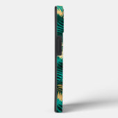 Glam Goud Groen Tropisch Bladpatroon Naam Case-Mate iPhone Case (Achterkant / Rechts)
