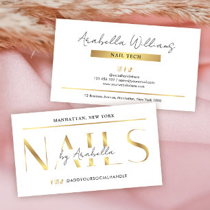 Glam Goud Luxe Moderne Manicure Nagelstylist Salon Visitekaartje