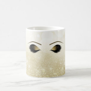 Glam Goud Make-up Ogen & Wimpers Gepersonaliseerd Koffiemok