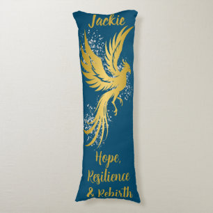 Glam Goud Phoenix Zilver Glitters Monogram Blauw Lichaamskussen