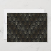 Glam Gouden Art Deco Pauwen Senior Reception Kaart (Achterkant)