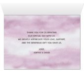 Glam Gouden Glitter Blush Bloemen bedankt (Binenzijde Horizontaal (Onderkant))