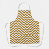 Glam gouden glitter en witte chevron strepen schort (Voorkant)