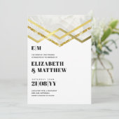 Glam gouden glitters feestelijke trouwkaart deco d (Staand voorkant)