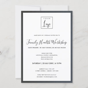 GLAM GRAY BLUE ZIET UW LOGO WERKSHOP GALA-GEBEURTE KAART