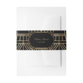 Glam Great Gatsby Gold Black Art Deco Wedding Uitnodigingen Wikkel (Voorkant Voorbeeld)