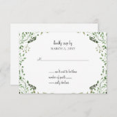 Glam Green bruiloft uitnodigingen rsvp (Voorkant / Achterkant)