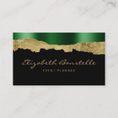 Glam Green Gold Foil Carte de visite de luxe (Devant)
