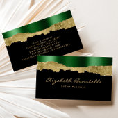 Glam Green Gold Foil Carte de visite de luxe