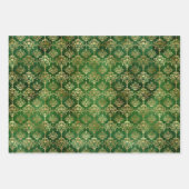 Glam Green Gold Pattern Kerstmis Inpakpapier Vel (Voorkant)