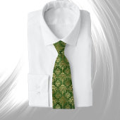 Glam Green Gold Pattern Stropdas