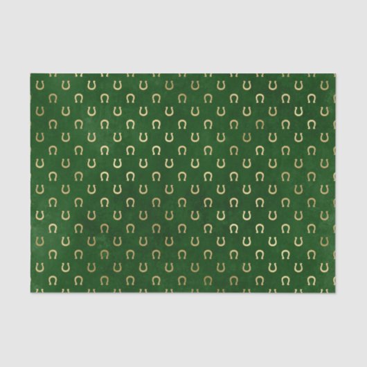 Glam Green Golden Hoefijzer Graphic Tissuepapier (Voorkant)