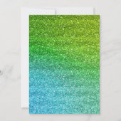Glam Green & Light Blue Gradiënt Glitter New Home Aankondiging (Achterkant)
