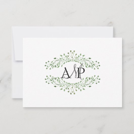 Glam Greenery invitations de mariage rsvp (Dos)