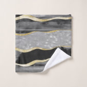 Glam Gris Noir Blanc Agate Or Gris #1 #gem   (Gant de toilette)