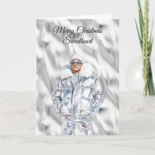 Glam Guy Zilver Kerstmis Kaart