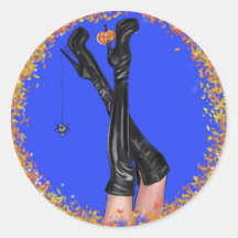Glam Halloween Heksenbenen in Hoge Hakken & Blader