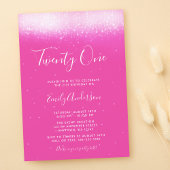 Glam Heet Roze 21e Verjaardag Kaart