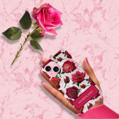 Glam Heet Roze Paarse Rozen Marmeren Monogram Naam Case-Mate iPhone Case