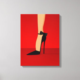 Glam high hiel Canvas Wall Art Afdruk