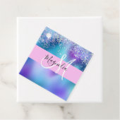Glam Holographic Mermaid Glitter Sparkle Monogram Bedankjes Labels (In situ)