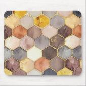 Glam Honey Comb Blush Champagne Abstract Muismat (Voorkant)