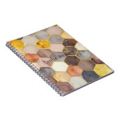 Glam Honey Comb Blush Champagne Abstract Notitieboek (Rechterzijde)