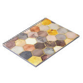 Glam Honey Comb Blush Champagne Abstract Notitieboek (Linkerzijde)