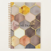 Glam Honey Comb Blush Champagne Abstract Planner (Voorkant)